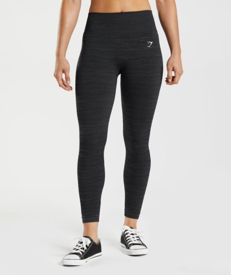 Women's Gymshark Adapt Marl Seamless Leggings Black | CA 807D36